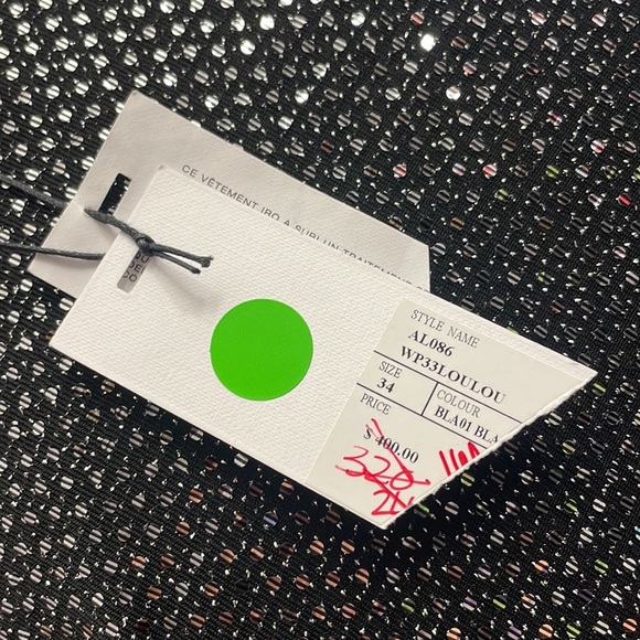 IRO LouLou Paris Women Mini Dress Black Silver Metallic Body-con Size 34 USA 2-4 - Picture 8 of 8